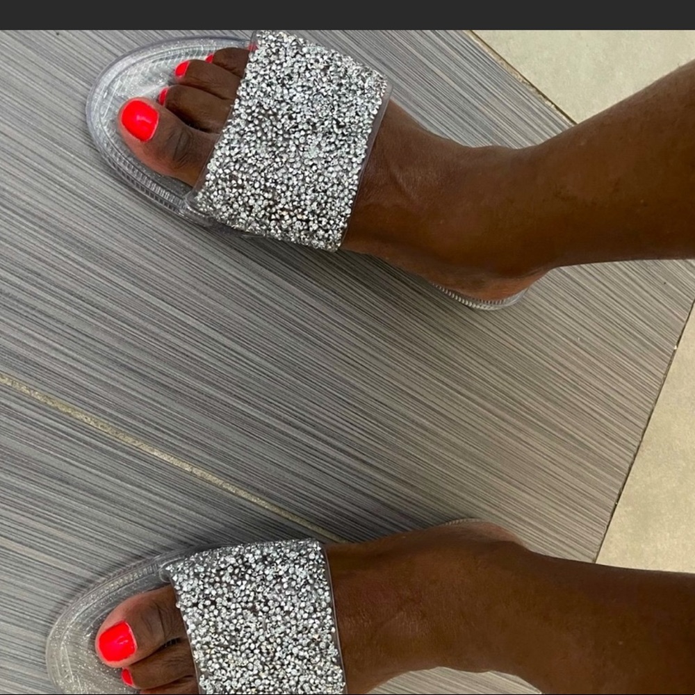 Rhinestone Glitter Slides